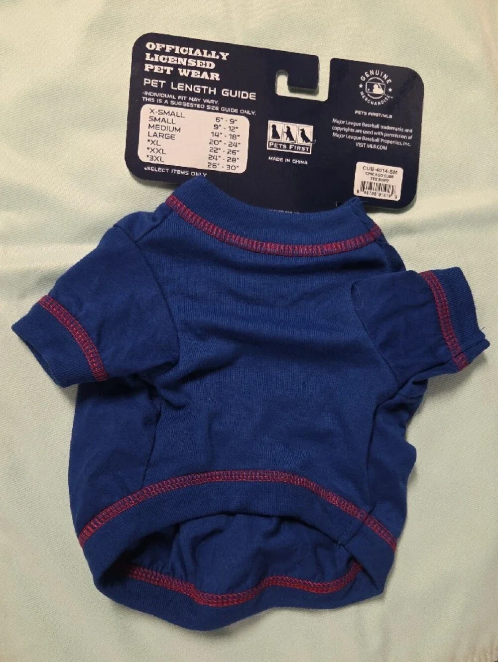 MLB Chicago Cubs Royal Blue Pet Tee with Red & White Trim